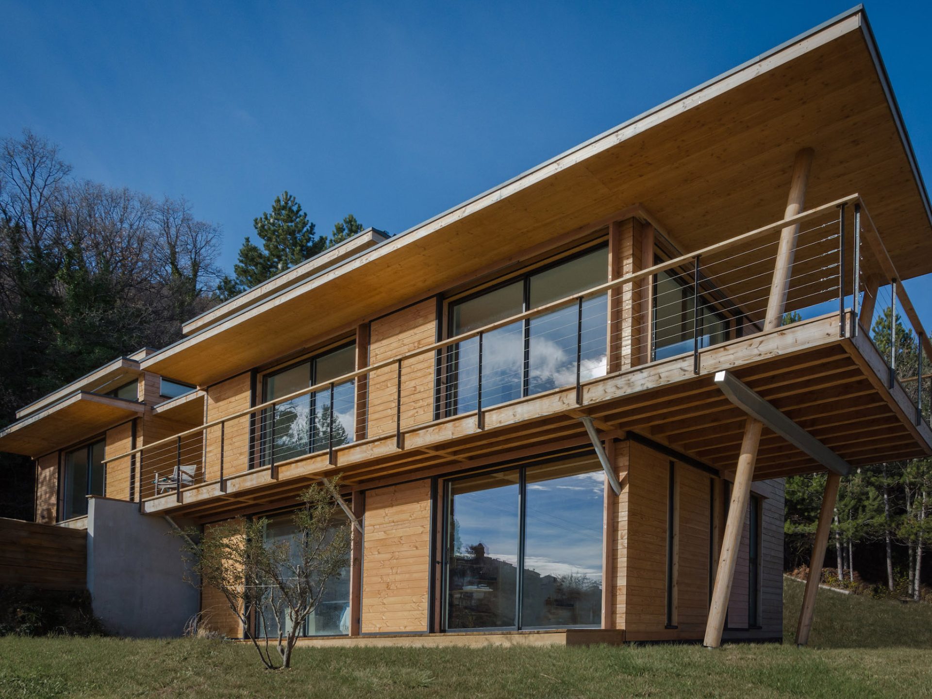 NaturARCH, Maison d'architecte en ossature bois de conception bioclimatique, maison individuelle bbc à Banon